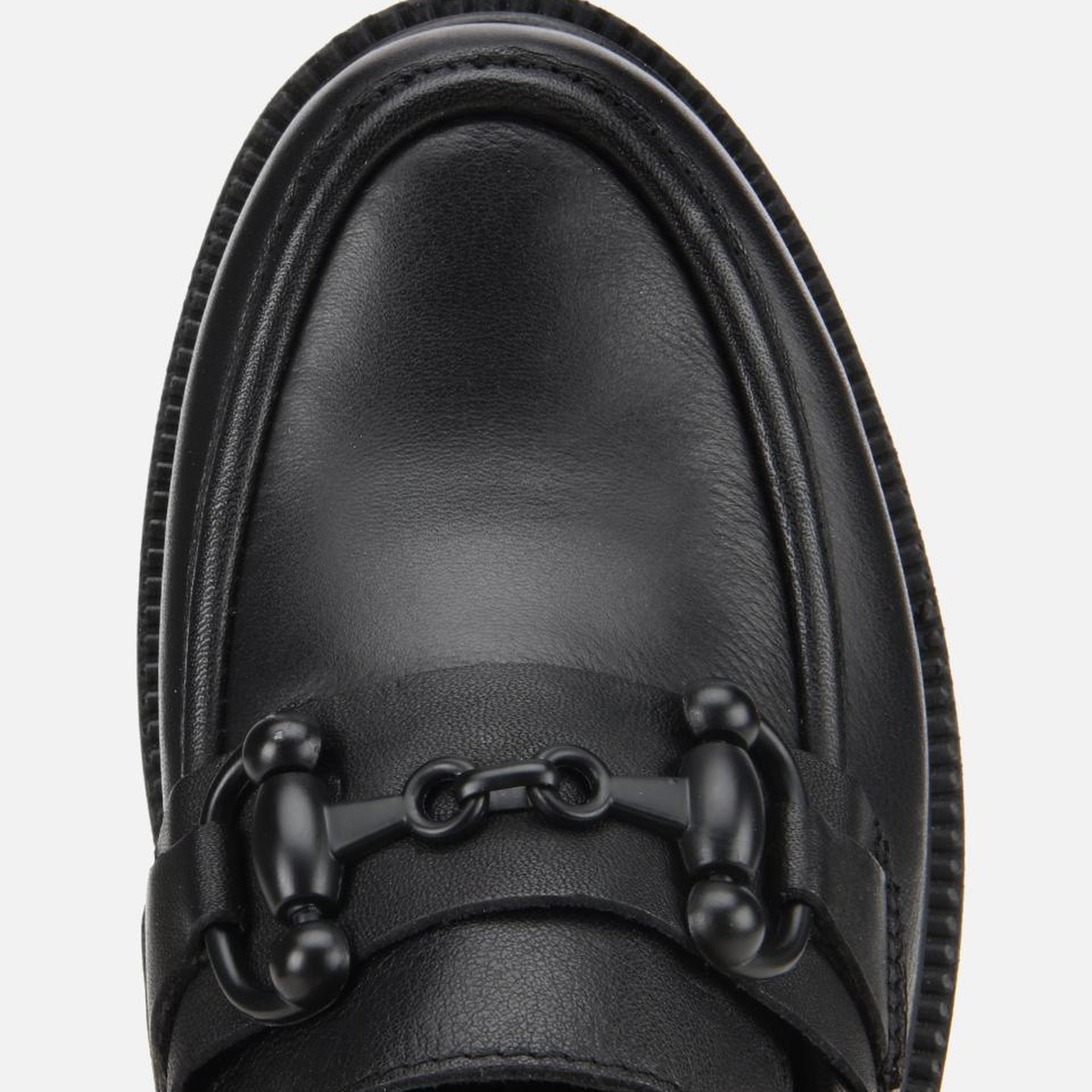 Kadın Deri Siyah Kalın Tabanlı Klasik Loafer