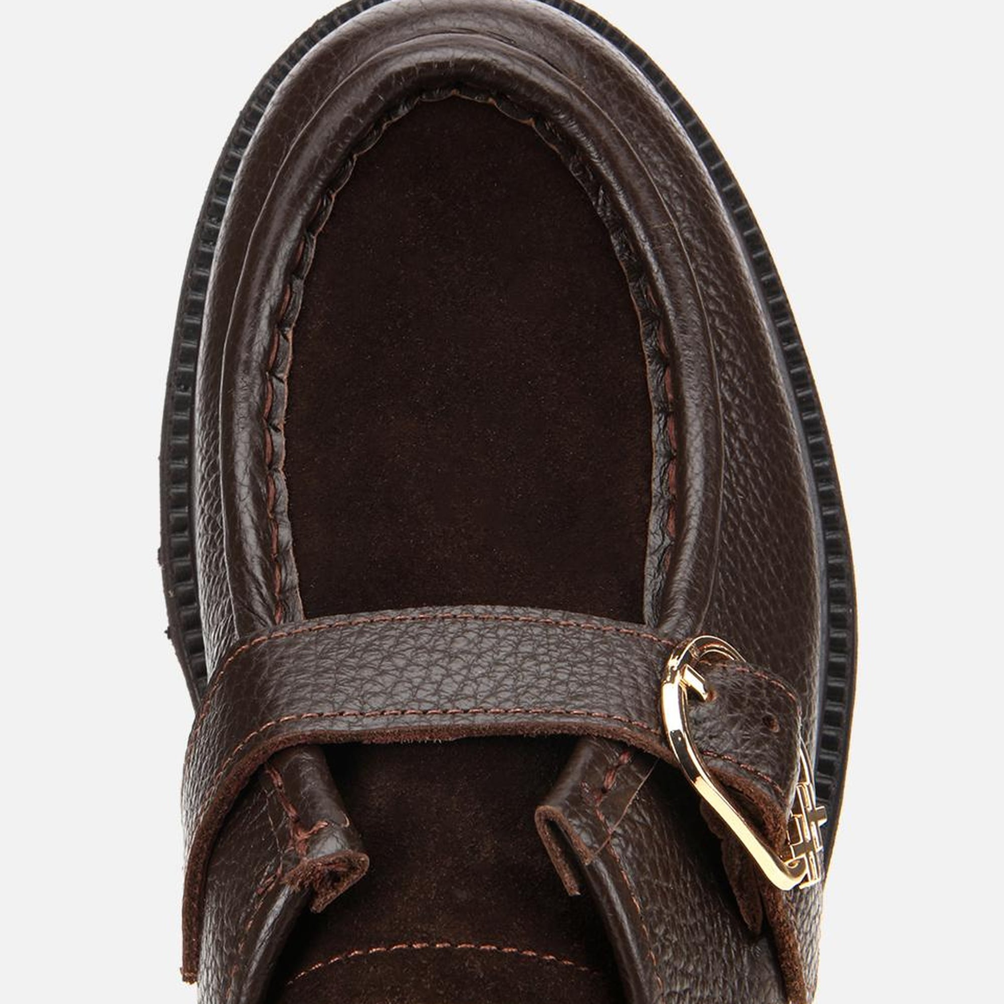 Kadın Süet Deri Kahverengi Toka Detaylı Yüksek Tabanlı Günlük Loafer