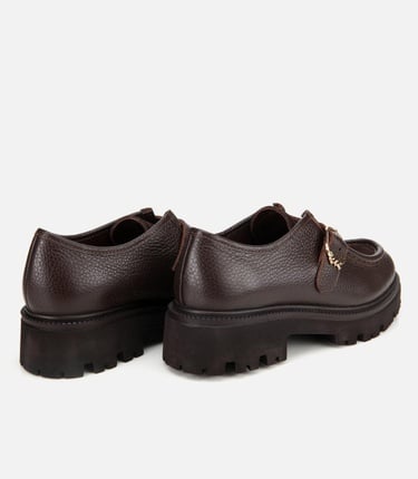  Kadın Süet Deri Kahverengi Toka Detaylı Yüksek Tabanlı Günlük Loafer