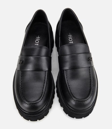  Kadın Deri Siyah Yumuşak Dokulu Günlük Loafer