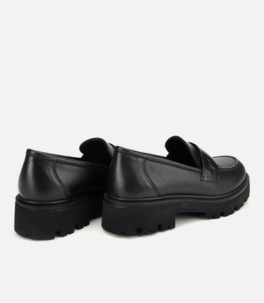  Kadın Deri Siyah Yumuşak Dokulu Günlük Loafer