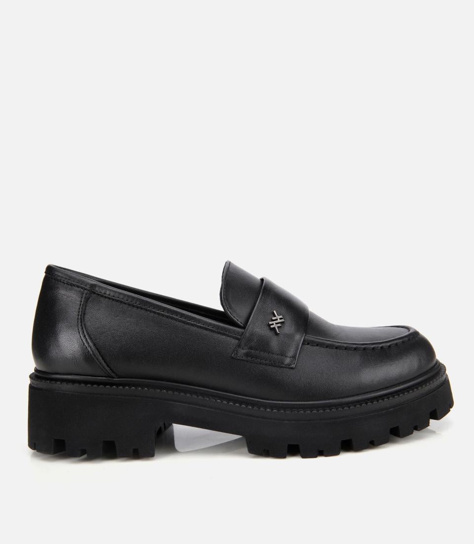  Kadın Deri Siyah Yumuşak Dokulu Günlük Loafer