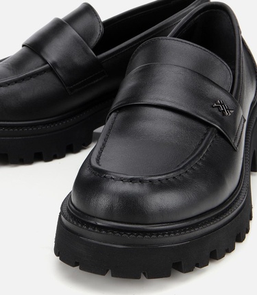  Kadın Deri Siyah Yumuşak Dokulu Günlük Loafer