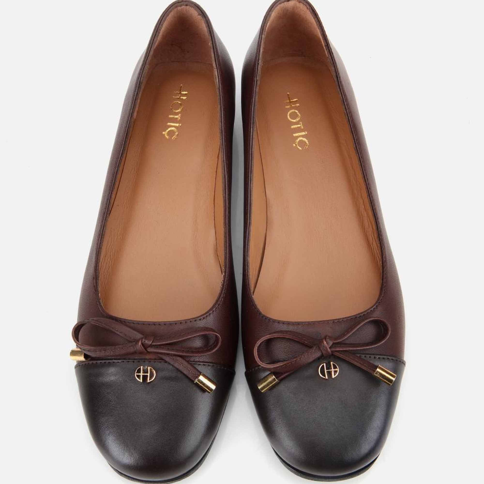 Kadın Deri Kahverengi Fiyonk Detaylı Babet