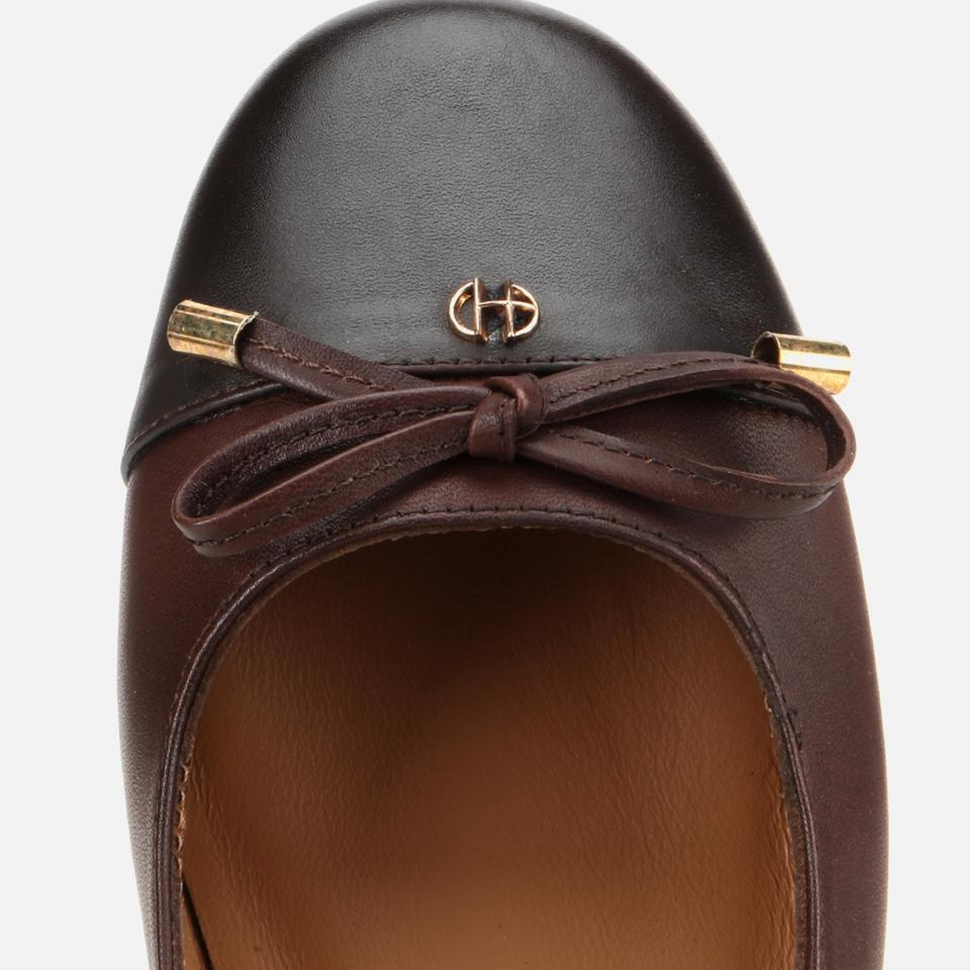 Kadın Deri Kahverengi Fiyonk Detaylı Babet