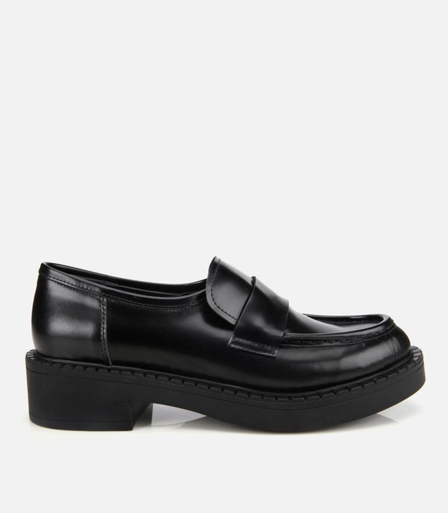  Kadın Açma Deri Siyah Günlük Loafer