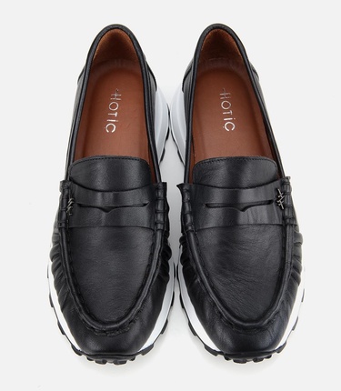  Kadın Deri Siyah Yumuşak Dokulu Günlük Loafer