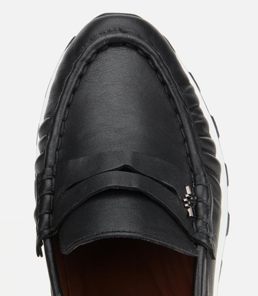  Kadın Deri Siyah Yumuşak Dokulu Günlük Loafer