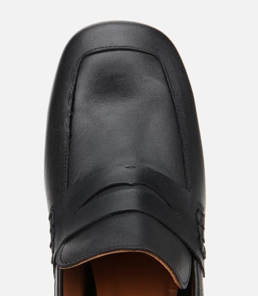  Kadın Deri Siyah Topuklu Loafer