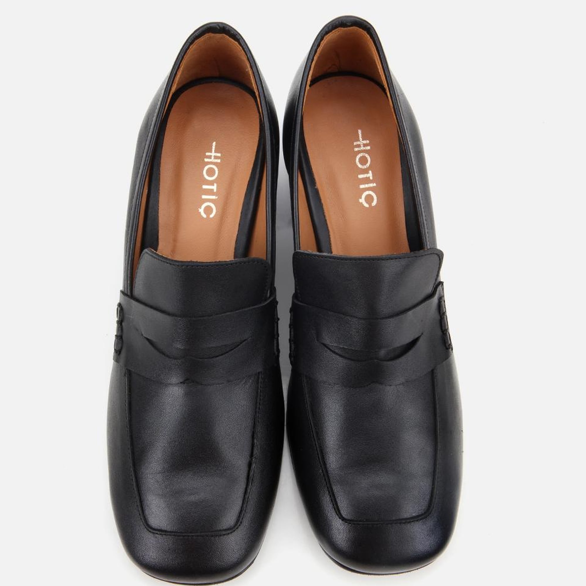 Kadın Deri Siyah Topuklu Loafer