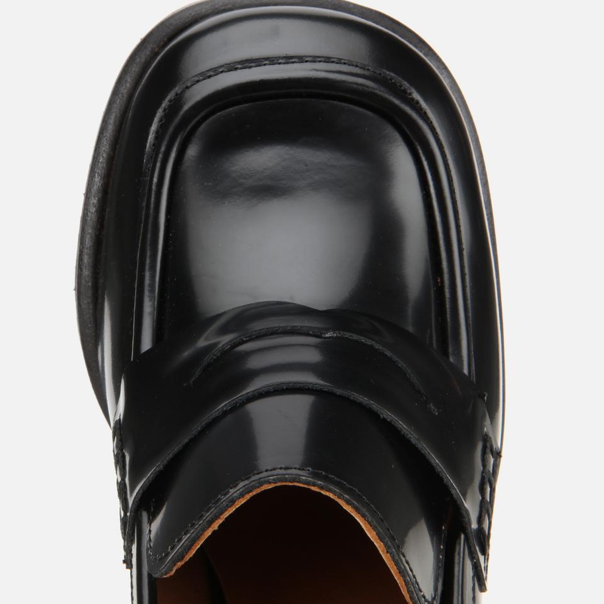 Kadın Açma Deri Siyah Topuklu Klasik Loafer