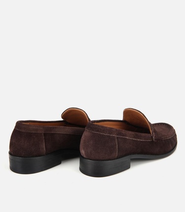  Kadın Süet Deri Kahverengi Yumuşak Dokulu Klasik Loafer