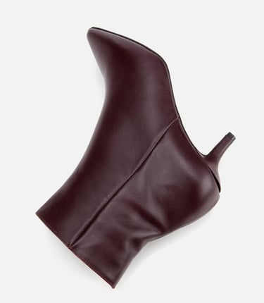  Kadın Deri Bordo Yarım Topuklu Bot