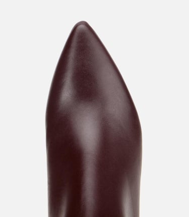  Kadın Deri Bordo Yarım Topuklu Bot