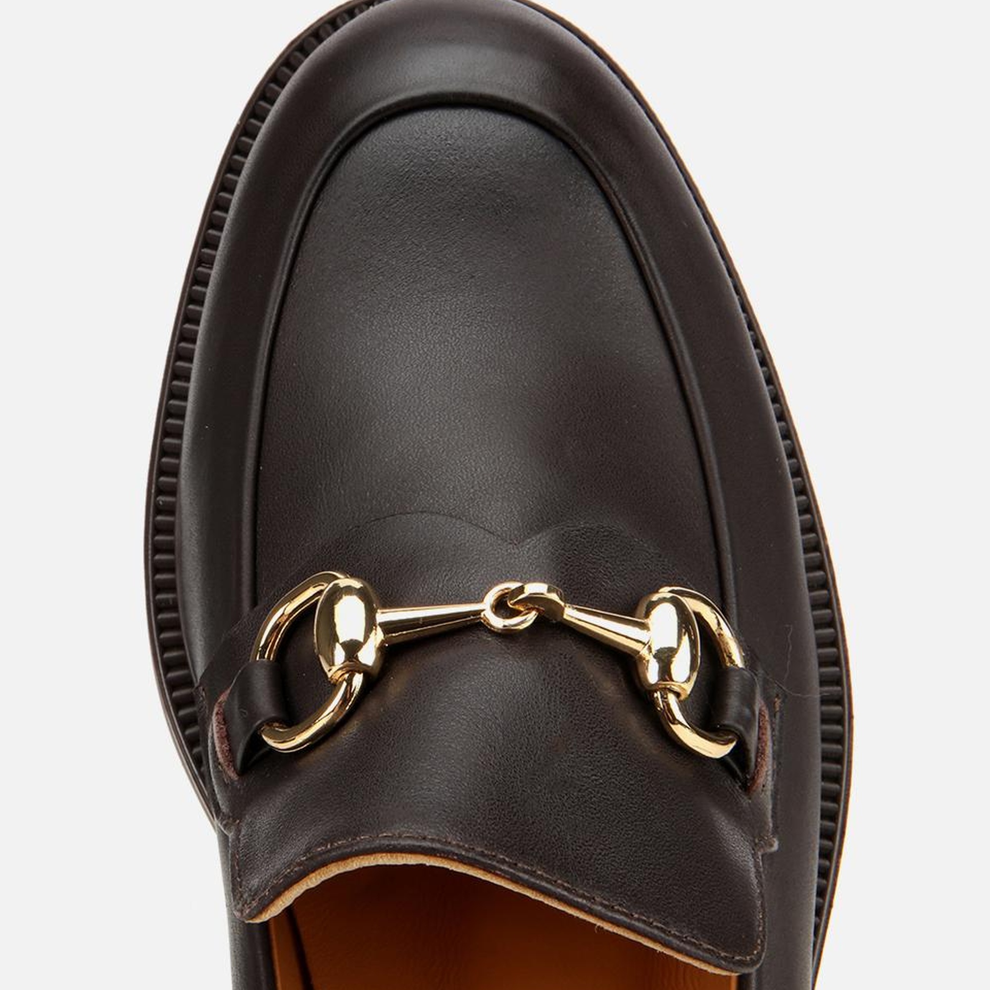 Kadın Deri Kahverengi Tokalı Klasik Loafer