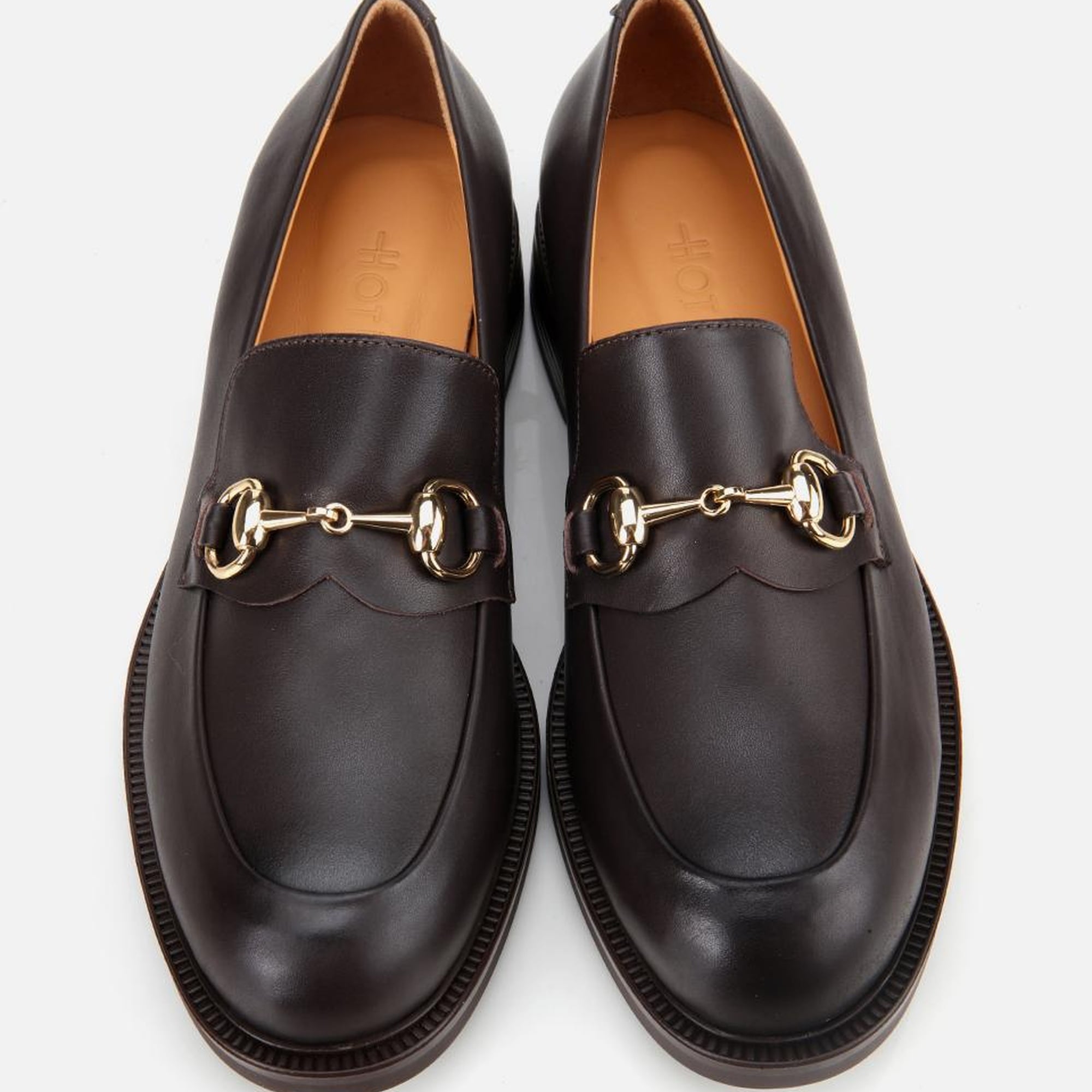 Kadın Deri Kahverengi Tokalı Klasik Loafer