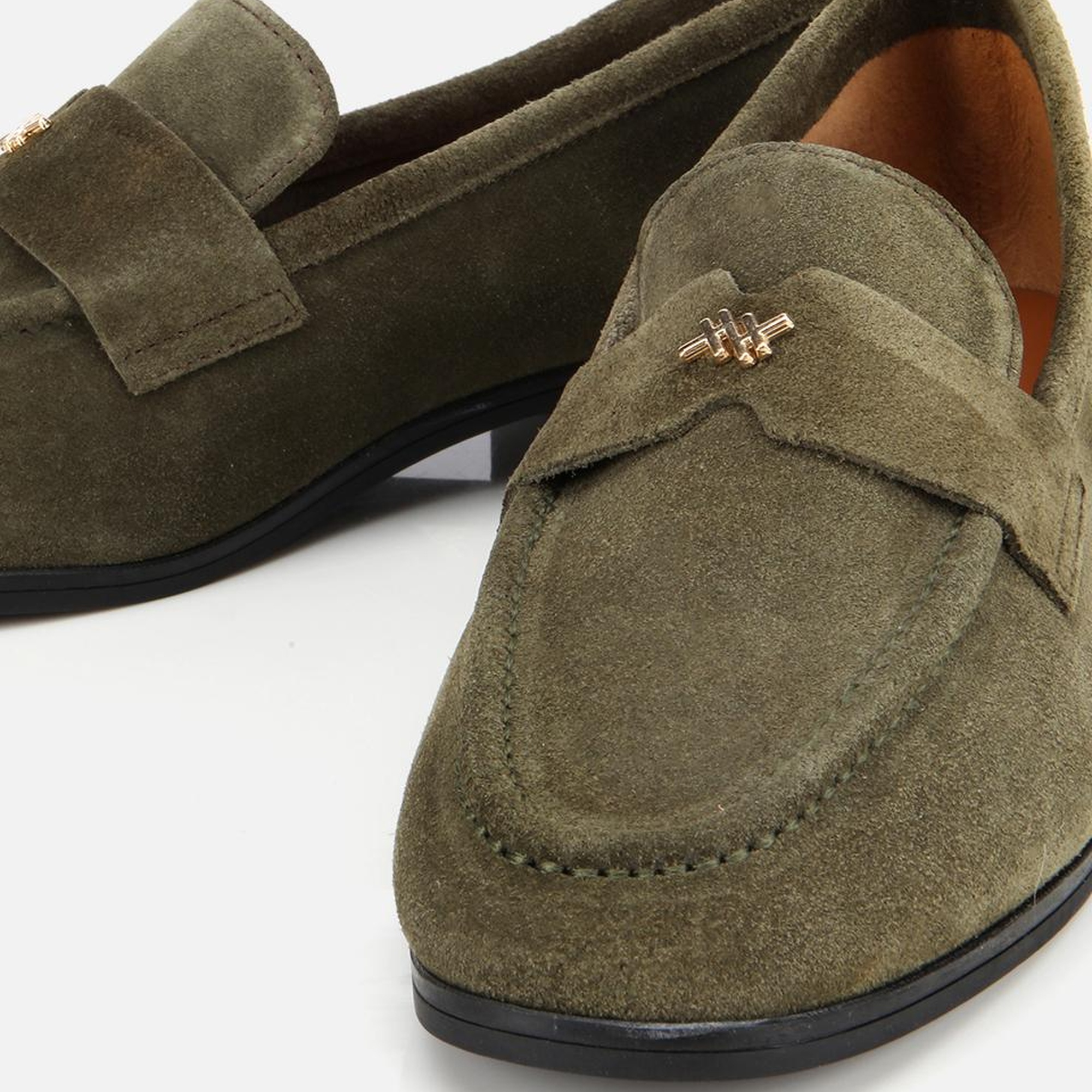 Kadın Süet Deri Haki Yumuşak Dokulu Klasik Loafer