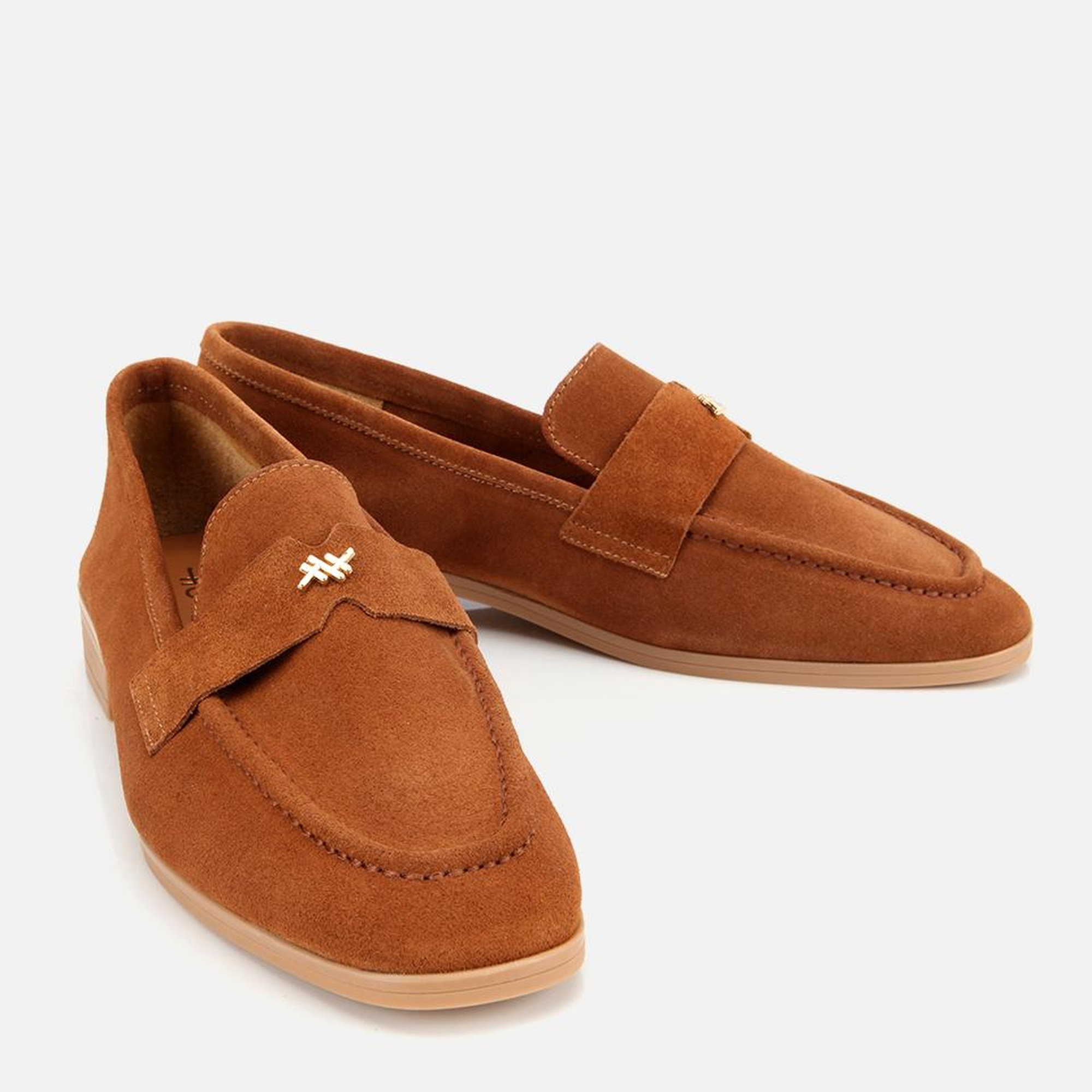 Kadın Süet Deri Taba Yumuşak Dokulu Klasik Loafer