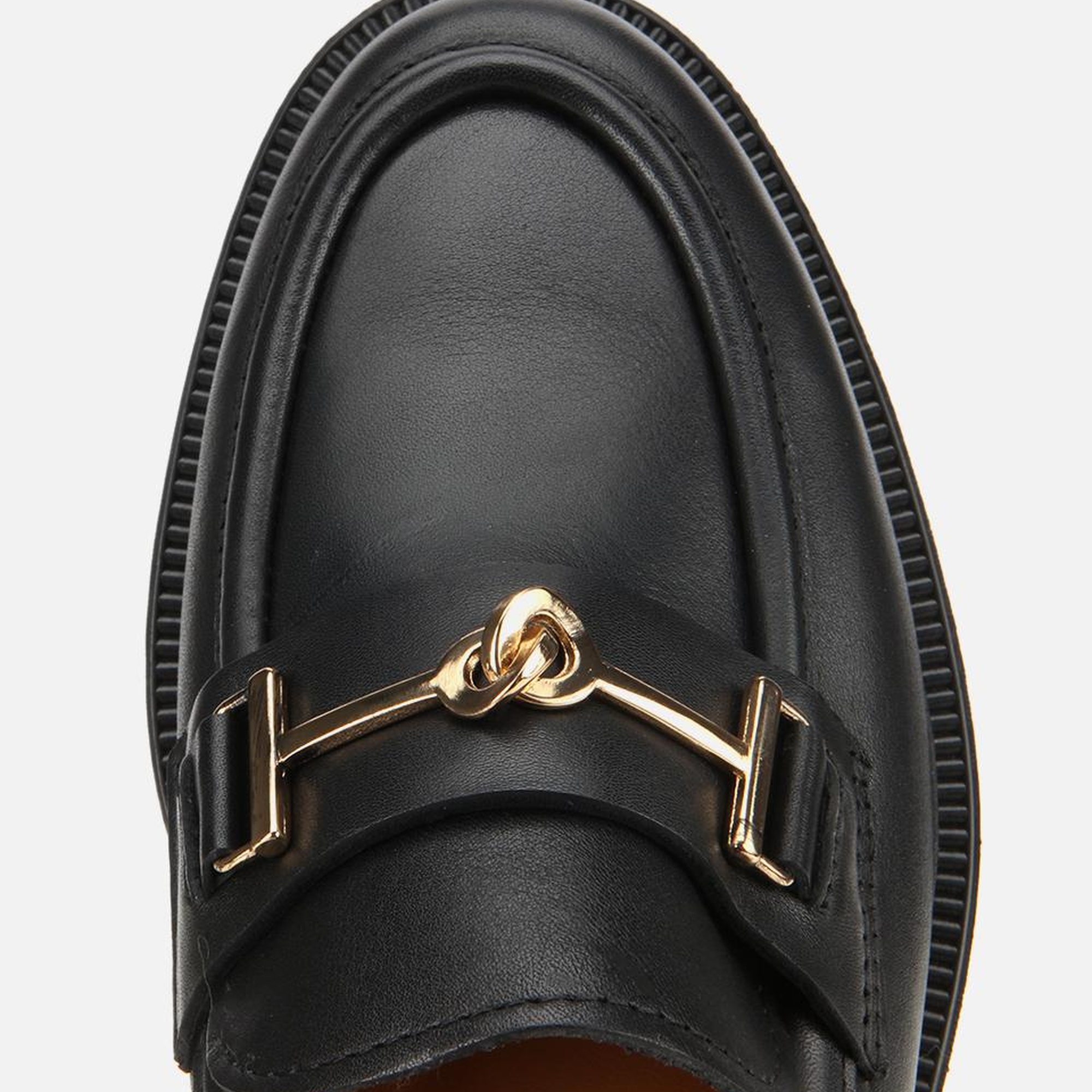 Kadın Deri Siyah Tokalı Klasik Loafer