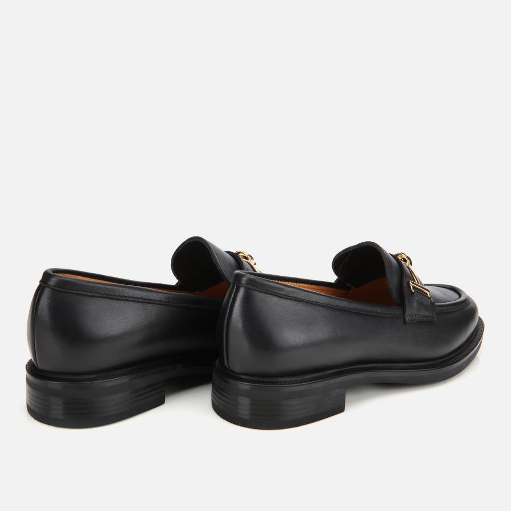 Kadın Deri Siyah Tokalı Klasik Loafer