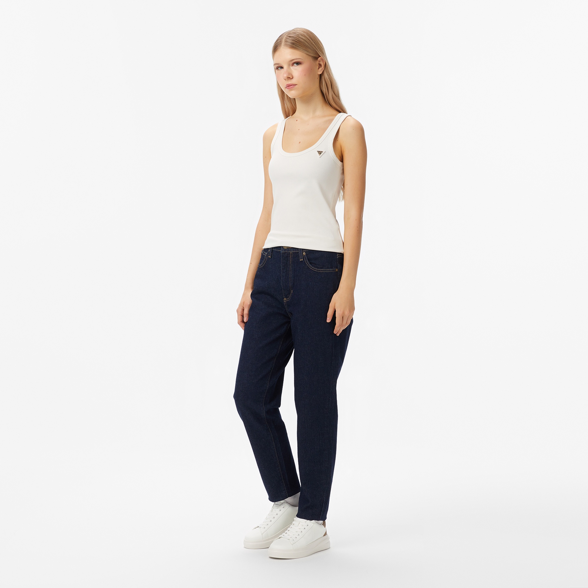 Guess Elbina Logo Kadın Beyaz Sneaker