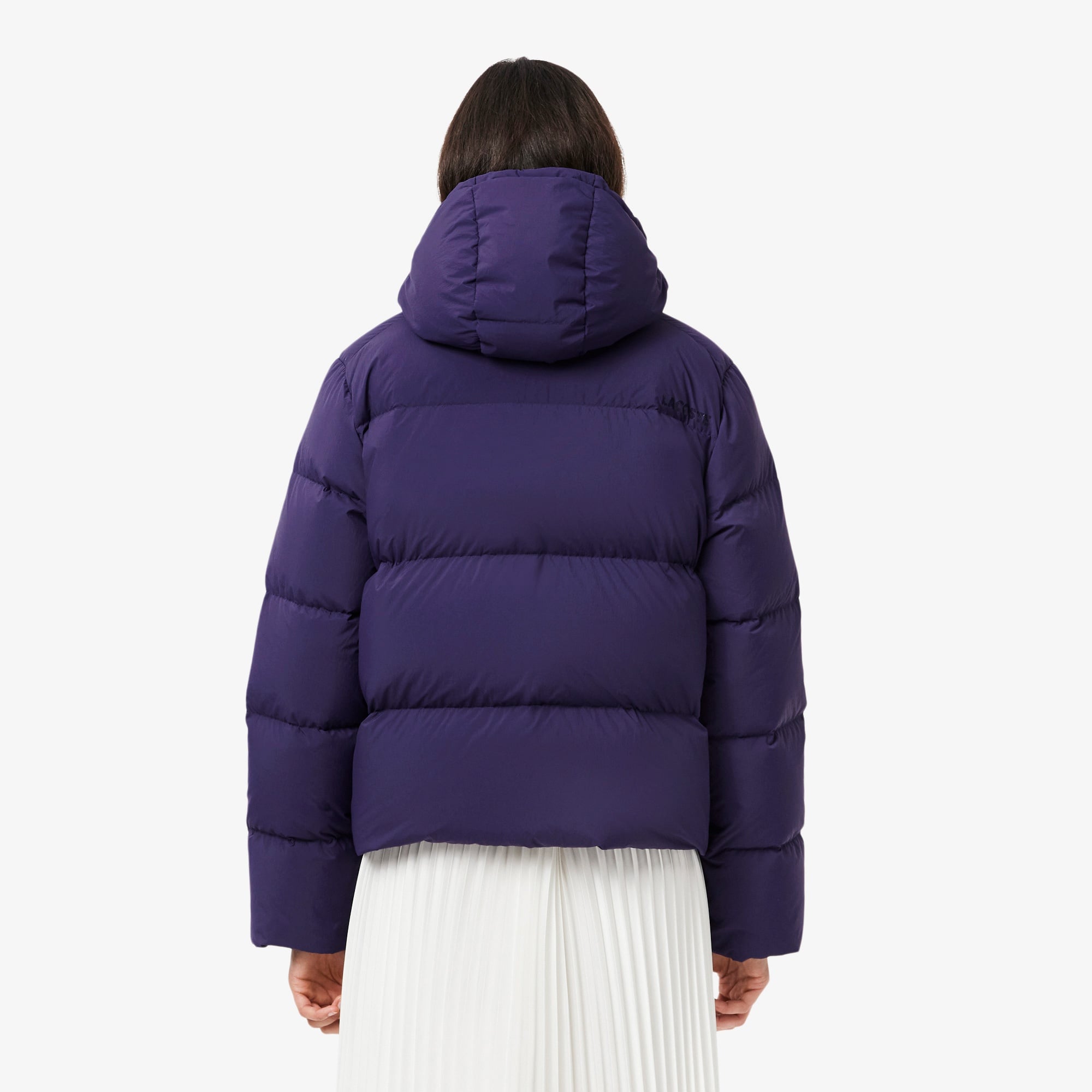 Kadın Relaxed Fit Kapüşonlu Mor Şişme Mont