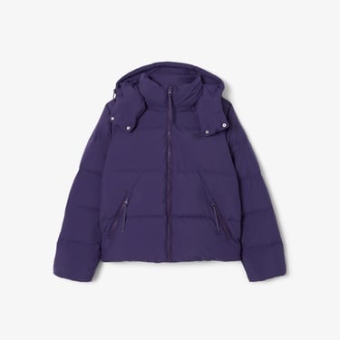  Lacoste Kadın Relaxed Fit Kapüşonlu Mor Şişme Mont