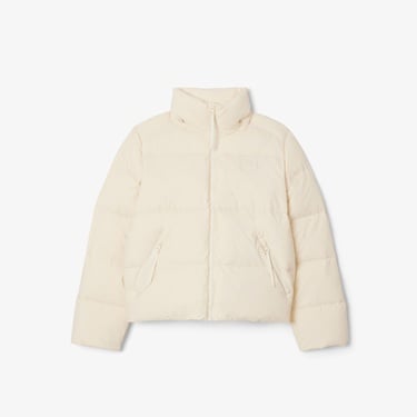  Lacoste Kadın Relaxed Fit Kapüşonlu Krem Şişme Mont