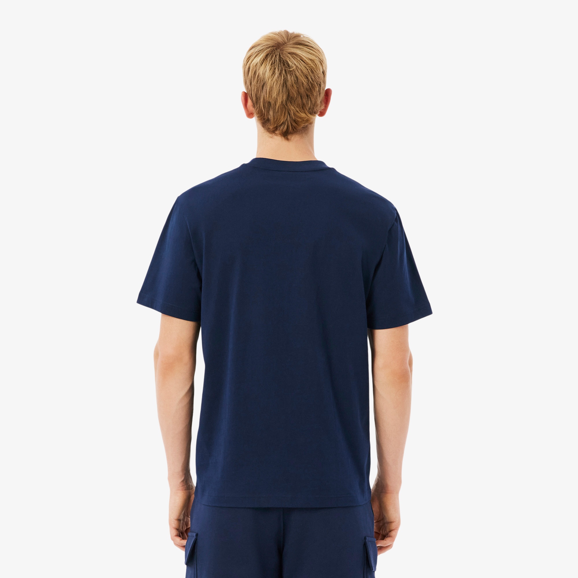 Lacoste Erkek Classic Fit Bisiklet Yaka Renk Bloklu Lacivert T-Shirt