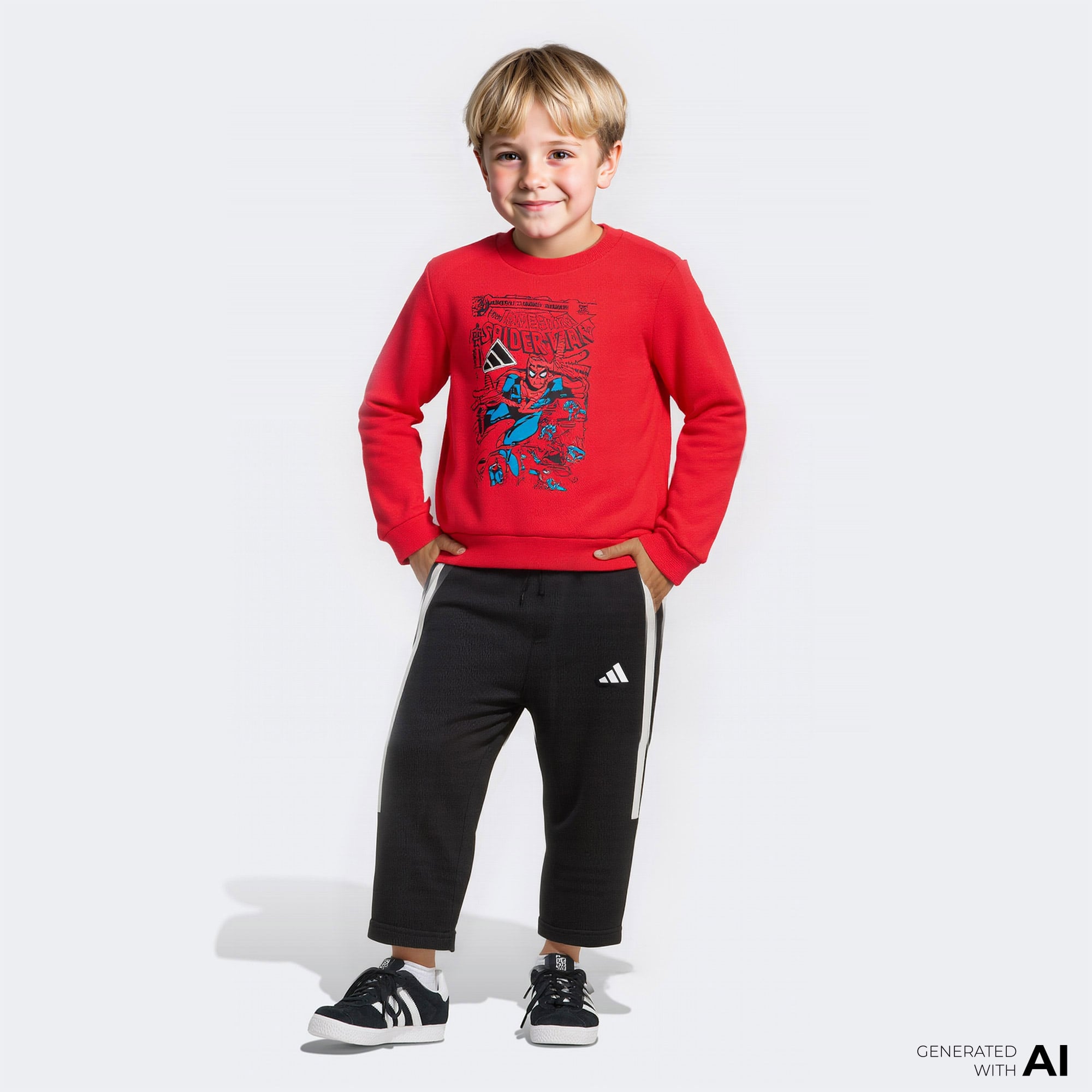  adidas Marvel Spiderman Çocuk Kırmızı Eşofman Takımı