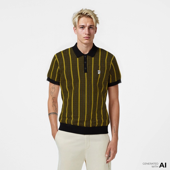  Huf Trace Stripe Erkek Yeşil Gömlek