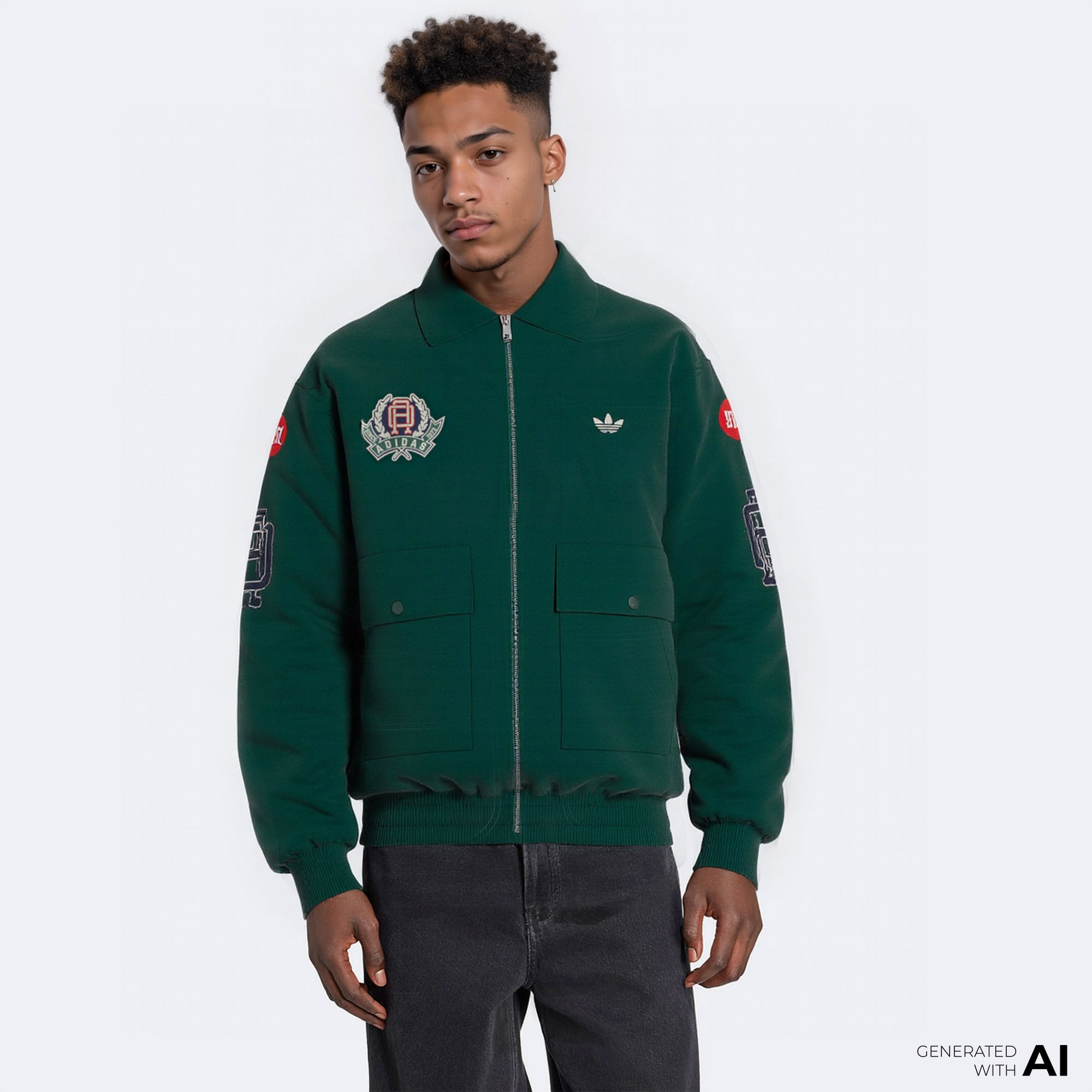  adidas VRCT Erkek Yeşil Yün Ceket