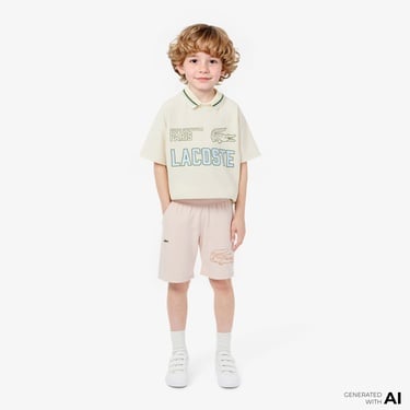  Lacoste Erkek Çocuk Baskılı Açık Pembe Şort