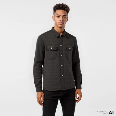  Lacoste Erkek Oversize Fit Gri Gömlek