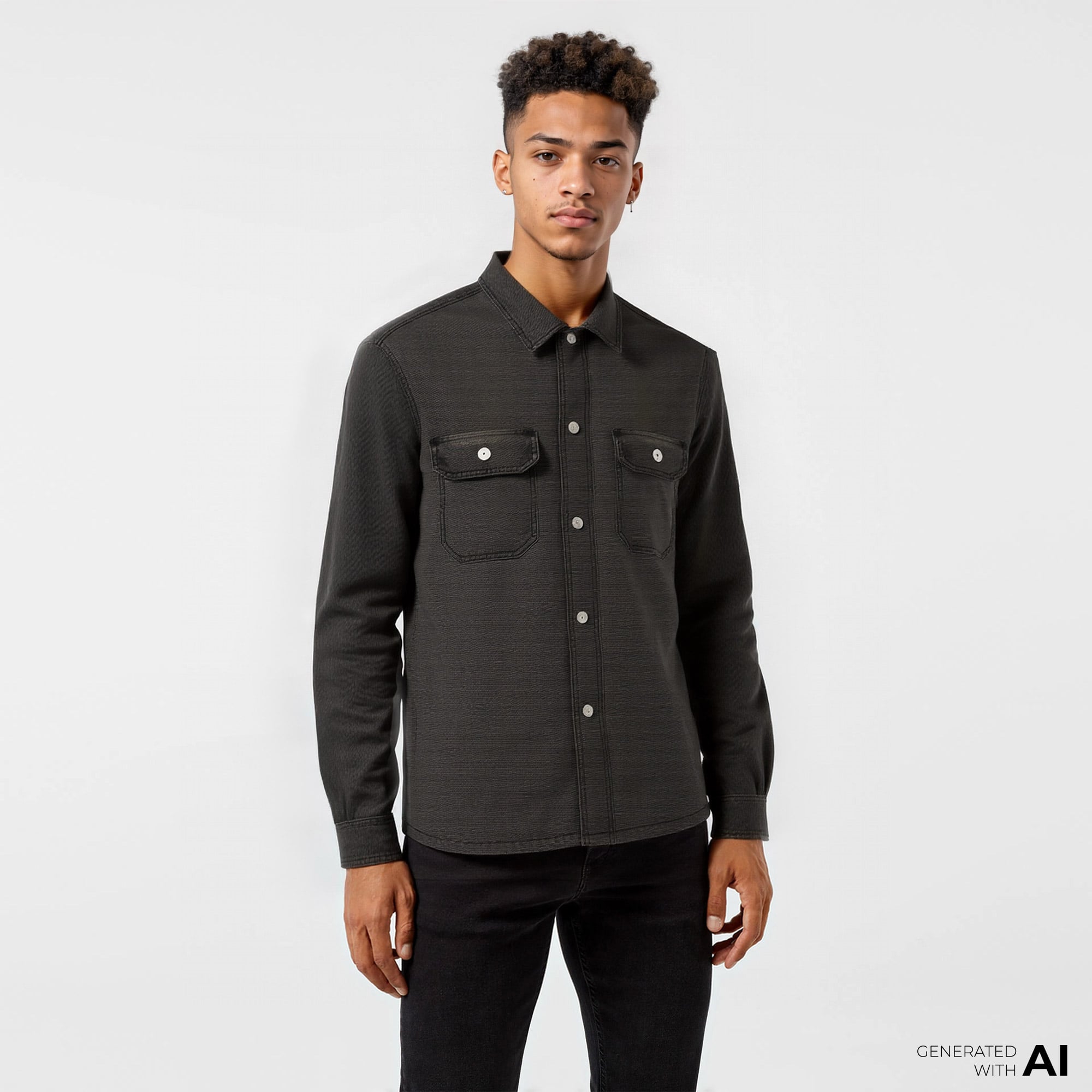  Lacoste Erkek Oversize Fit Gri Gömlek