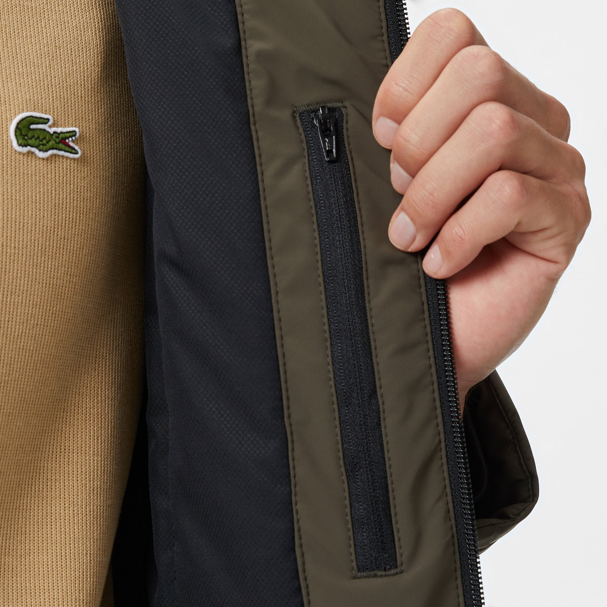 Lacoste Erkek Kapüşonlu Haki Mont