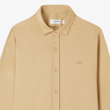  Lacoste Erkek Slim Fit Bej Gömlek
