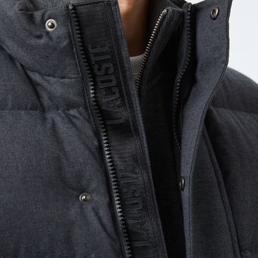  Lacoste Erkek Dik Yaka Koyu Gri Yelek