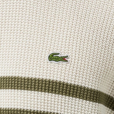  Lacoste Erkek Classic Fit Bisiklet Yaka Renk Bloklu Siyah Kazak