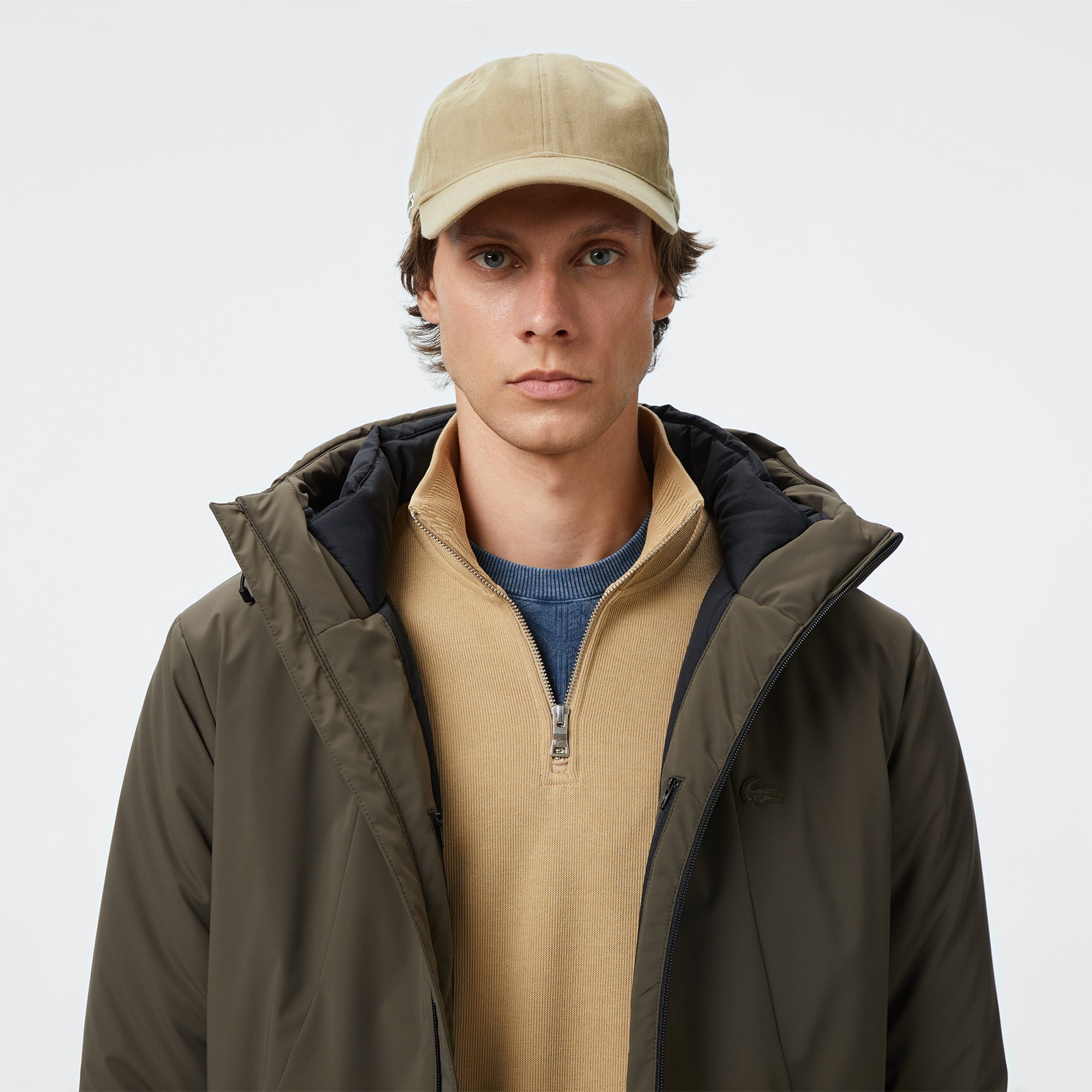 Lacoste Erkek Kapüşonlu Haki Mont