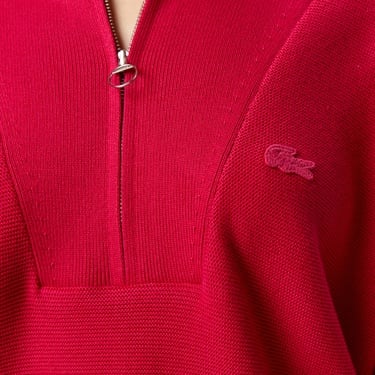  Lacoste Kadın Classic Fit Yarım Fermuarlı Kırmızı Kazak