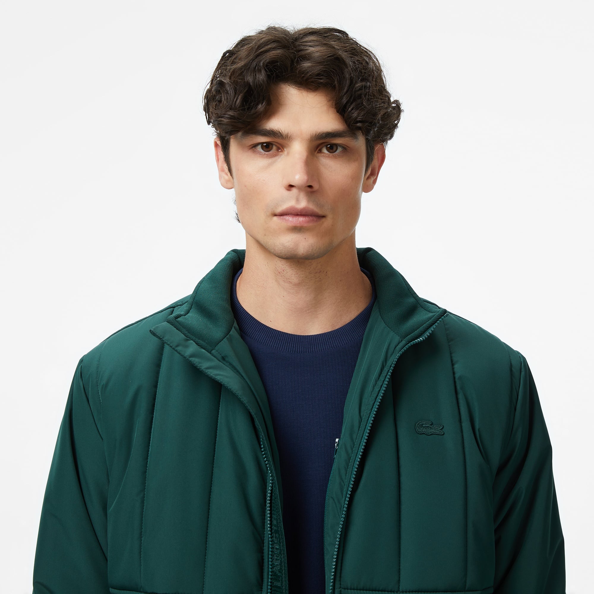 Lacoste Erkek Dik Yaka Koyu Yeşil Mont