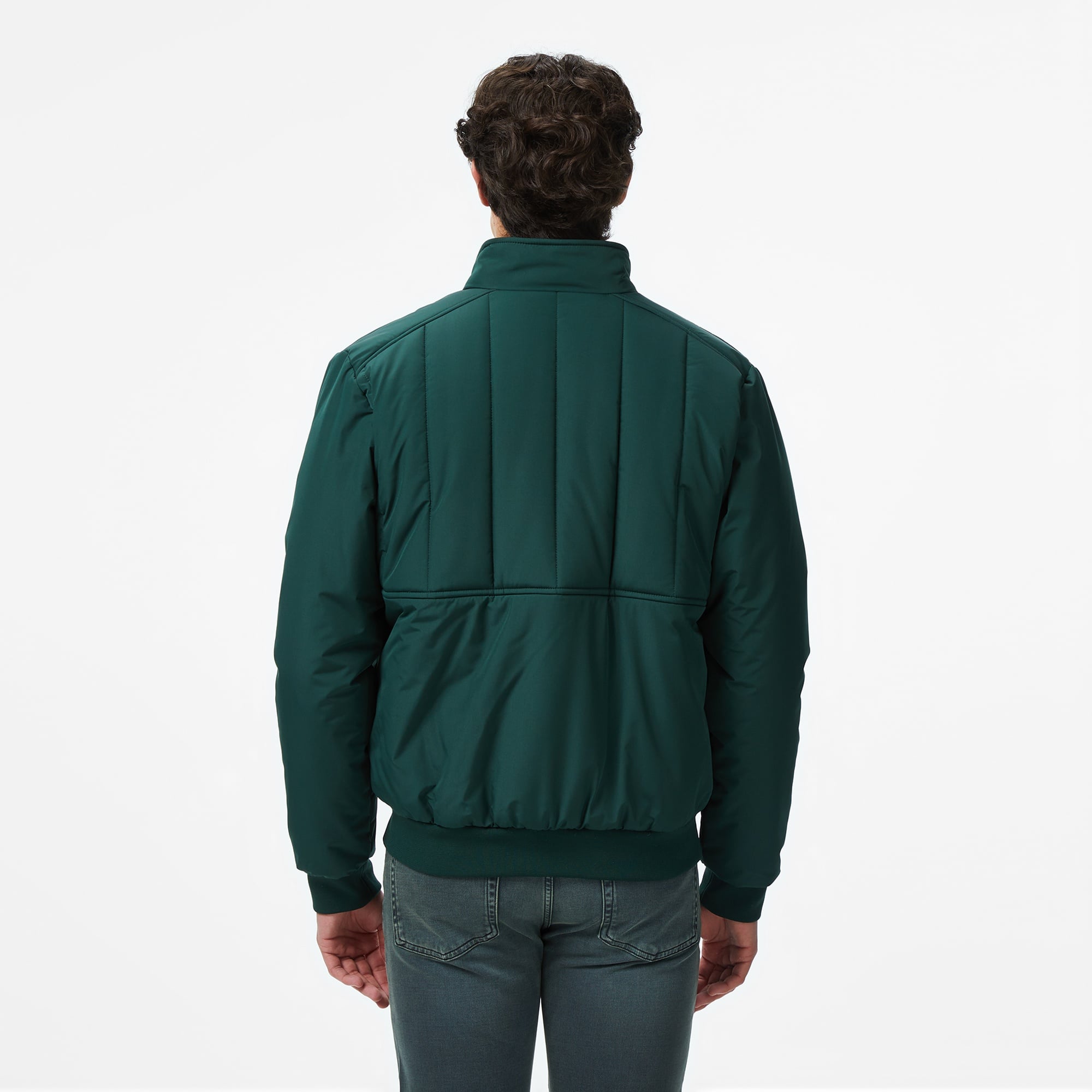 Lacoste Erkek Dik Yaka Koyu Yeşil Mont