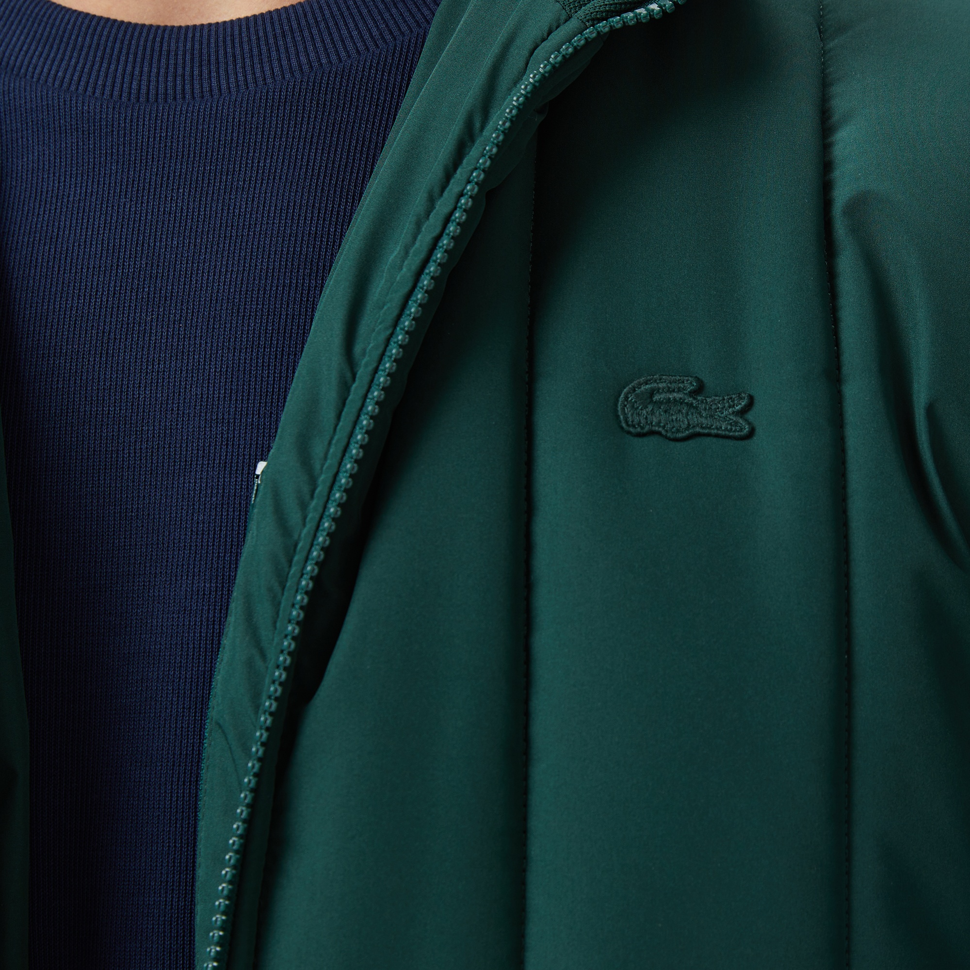 Lacoste Erkek Dik Yaka Koyu Yeşil Mont