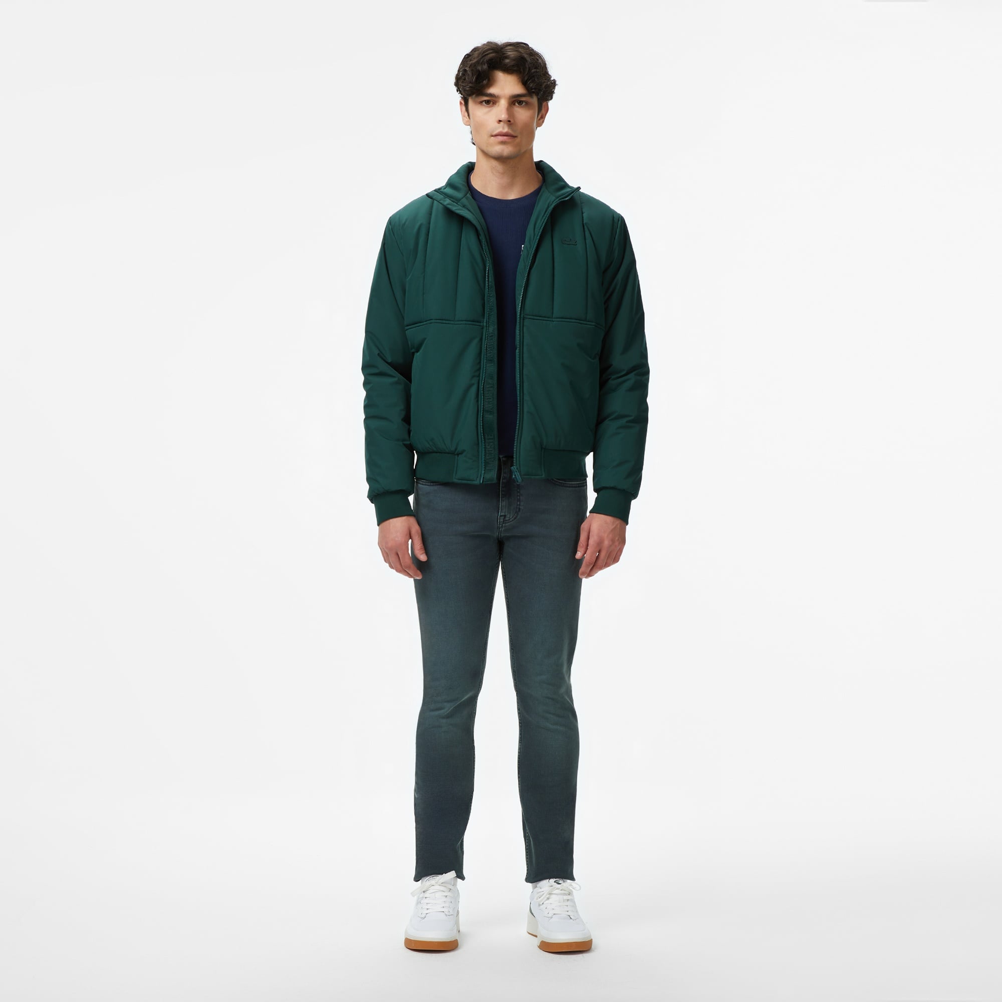 Lacoste Erkek Dik Yaka Koyu Yeşil Mont