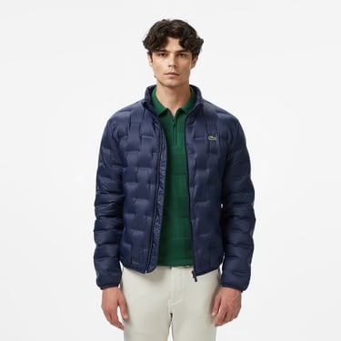  Lacoste Erkek Dik Yaka Kapitone Lacivert Mont