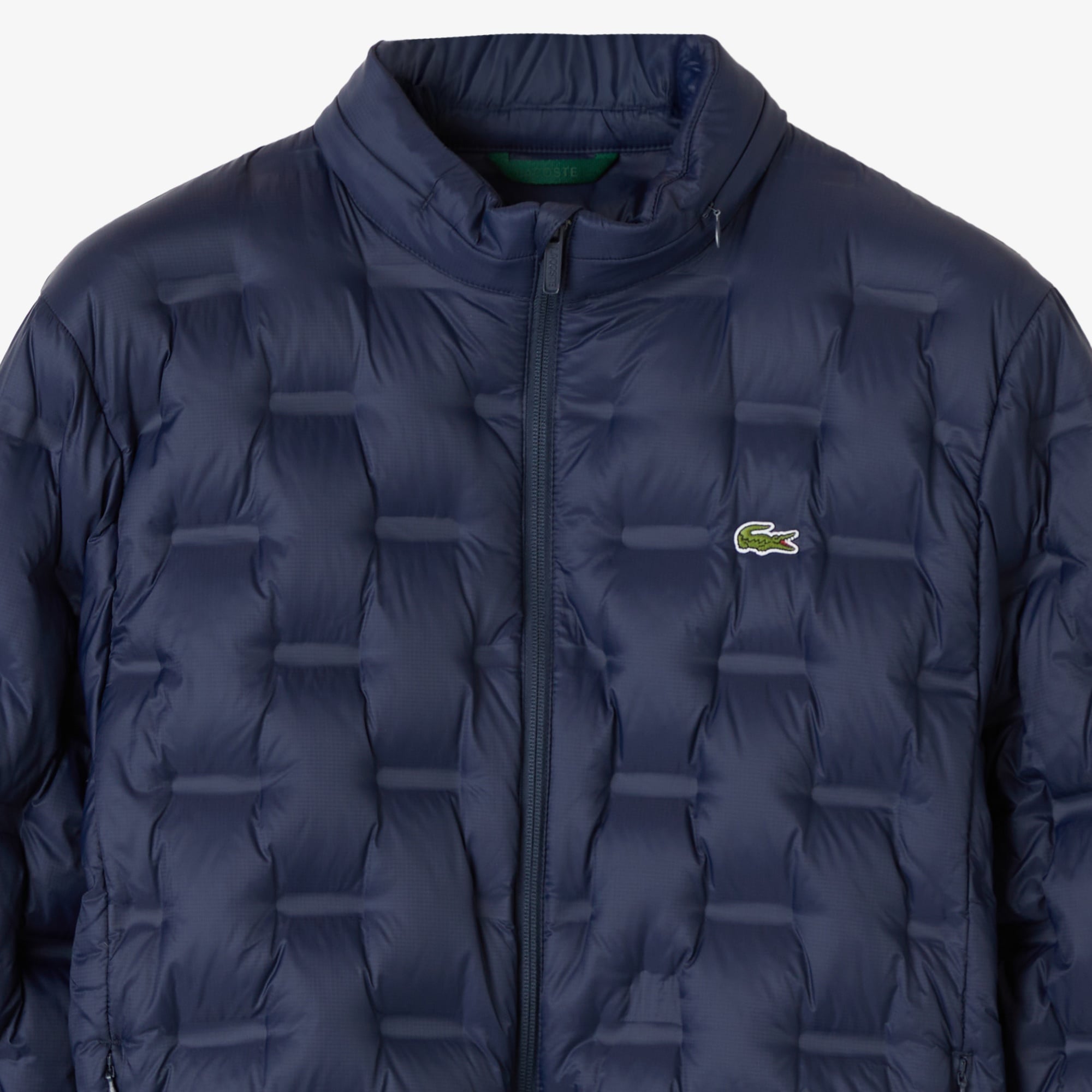 Lacoste Erkek Dik Yaka Kapitone Lacivert Mont