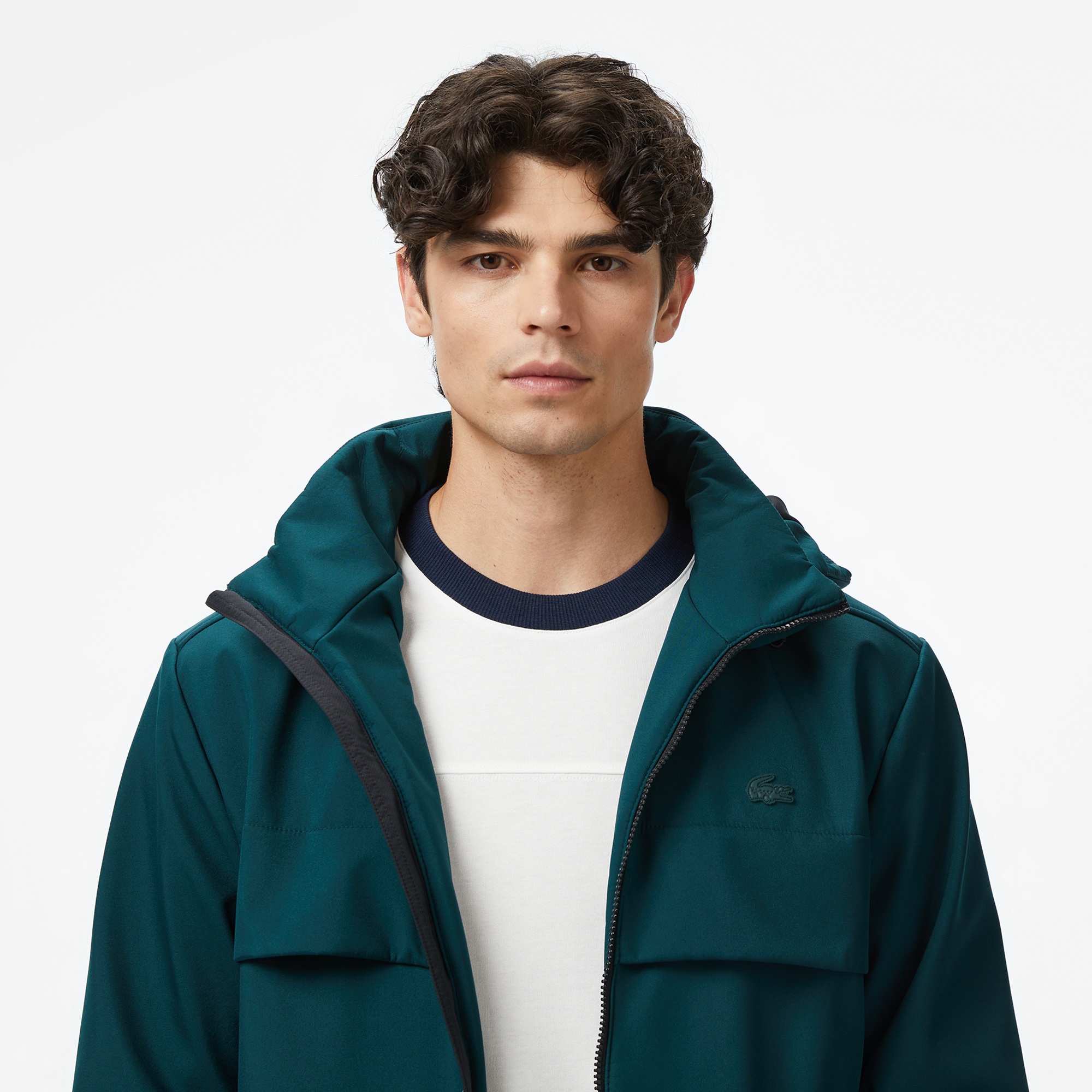 Lacoste Erkek Kapüşonlu Koyu Yeşil Yağmurluk