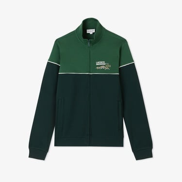  Lacoste Erkek Slim Fit Fermuarlı Renk Bloklu Yeşil Sweatshirt