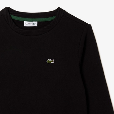  Lacoste Çocuk Bisiklet Yaka Siyah Sweatshirt